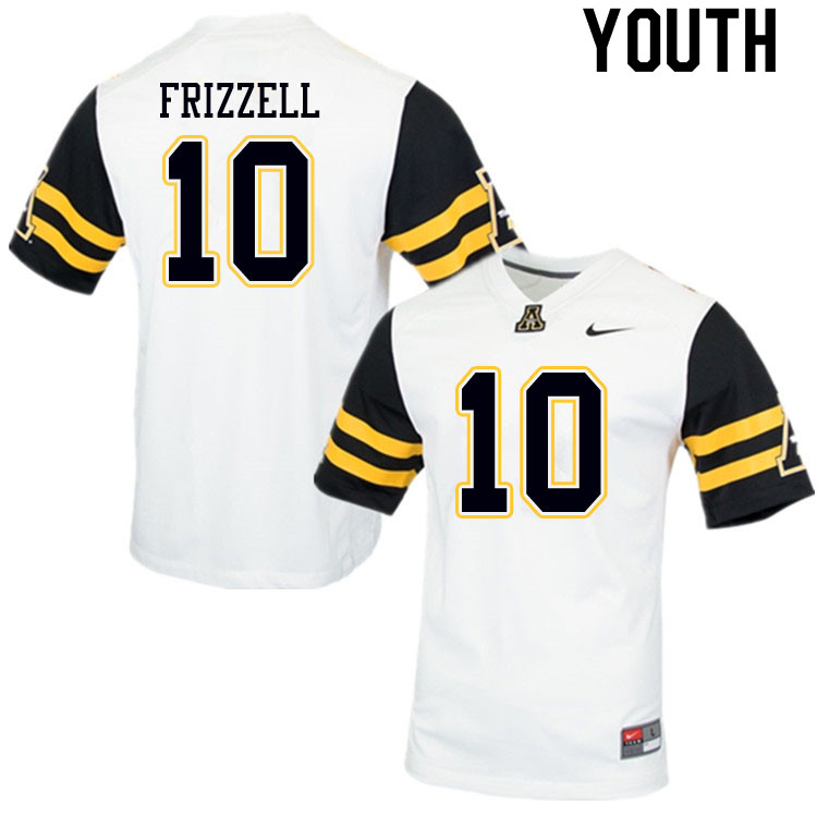 Youth #10 Tim Frizzell Appalachian State Mountaineers College Football Jerseys Sale-White - Click Image to Close